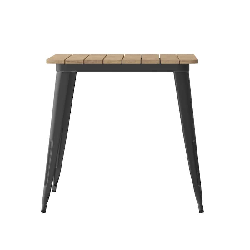 30x60 Commercial Poly Resin Restaurant Table with Umbrella Hole - 30"W x 60"D x 30"H