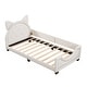 preview thumbnail 8 of 9, Twin Size Upholstered Daybed with Playful Carton Ears Shaped Headboard, White - Sturdy Wooden Frame, Comfortable Padding