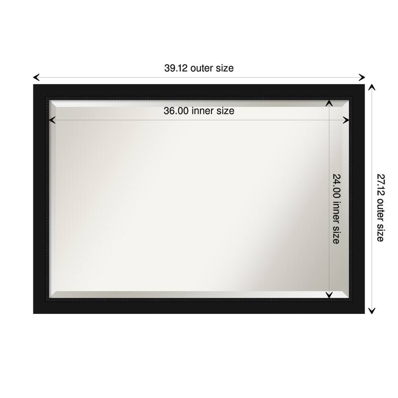 Beveled Wall Mirror - Avon Black Frame - Avon Black - 39 x 27-inch