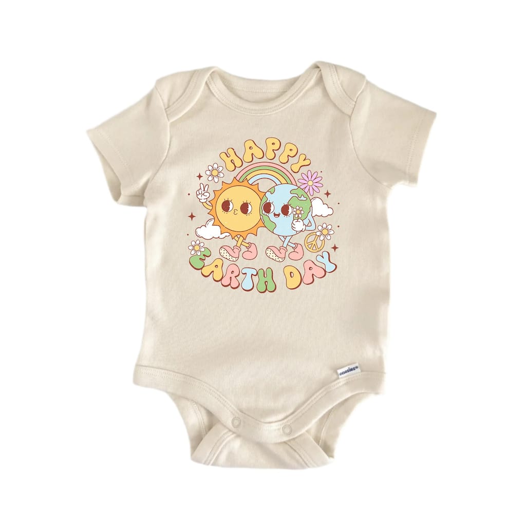 Happy Earth Day - Baby Boy Girl Clothes Infant Bodysuit Funny Cute Newborn