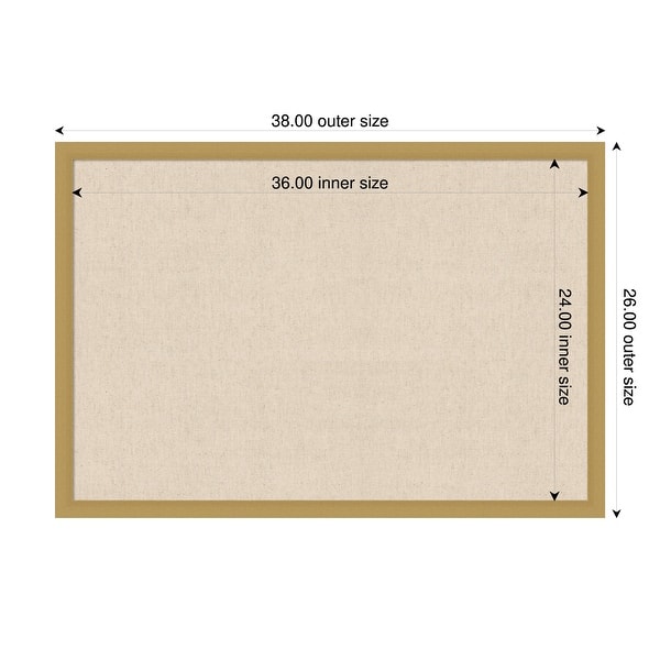 dimension image slide 4 of 91, Amanti Art Framed Fabric Pinboard Natural Linen Printed Bulletin Board
