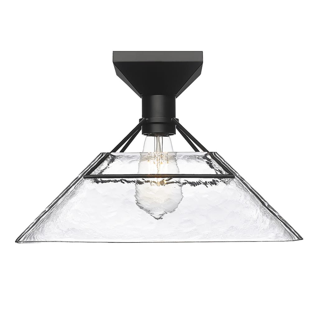 Kepler Semi-Flush - Matte Black with Water Glass