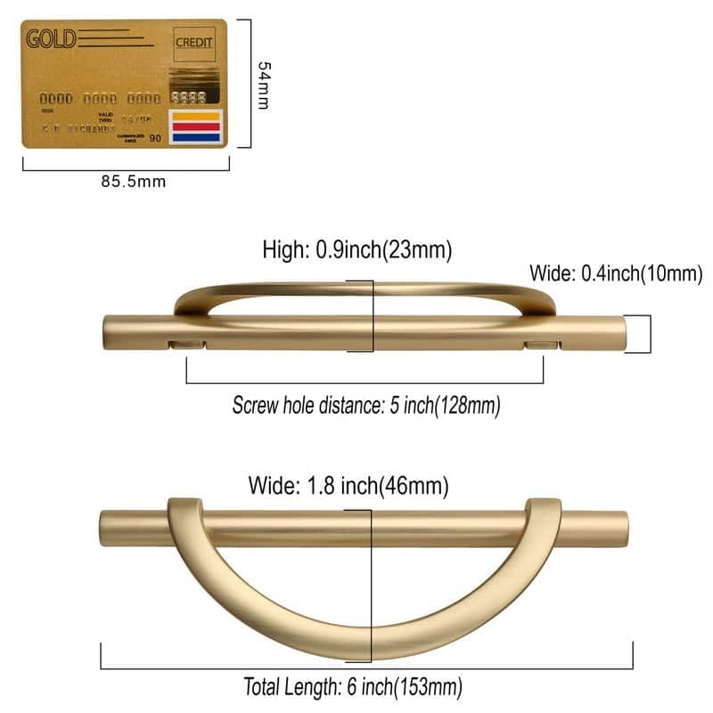 10 Pack Cabinet Pulls 5 Inch - 1"L x 1"W