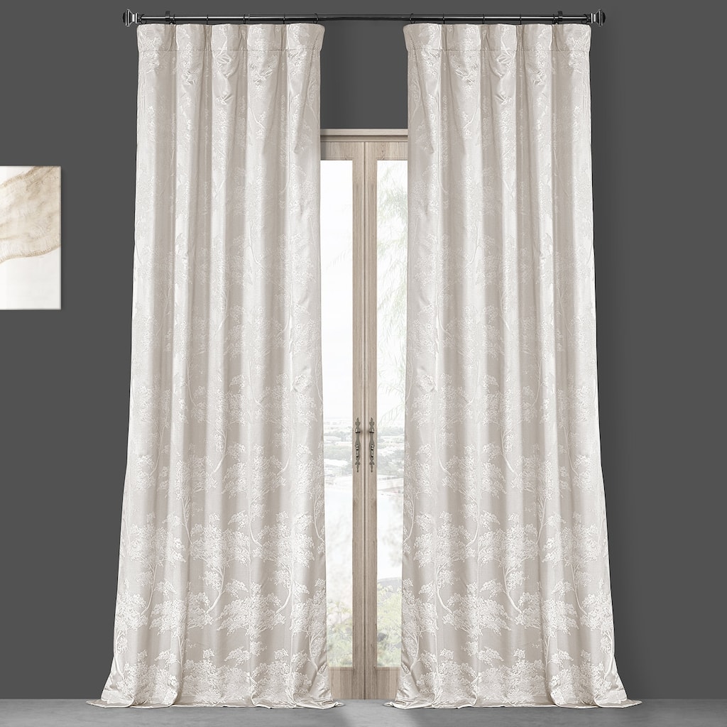 Exclusive Fabrics Sequoia Faux Silk Jacquard Curtain (1 Panel)