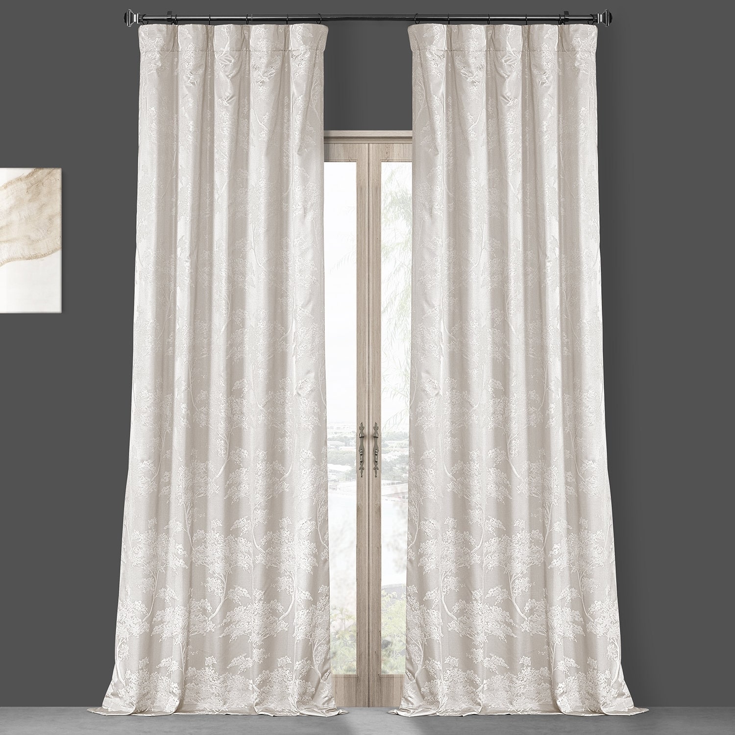 Exclusive Fabrics Sequoia Faux Silk Jacquard Curtain (1 Panel)