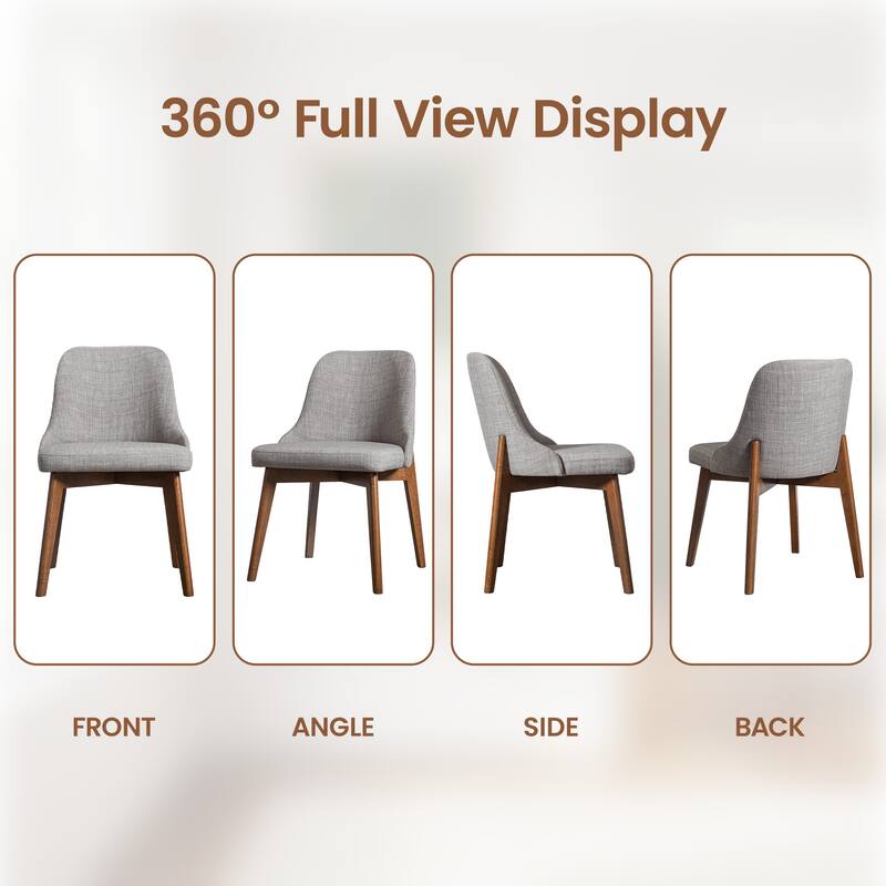 Upholstered Side Chair Dining Chairs Kitchen Chairs with Wood Legs Set of 2