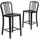 preview thumbnail 43 of 116, 2 Pack 24'' High Metal Indoor-Outdoor Counter Height Stool w/ Vertical Slat Back