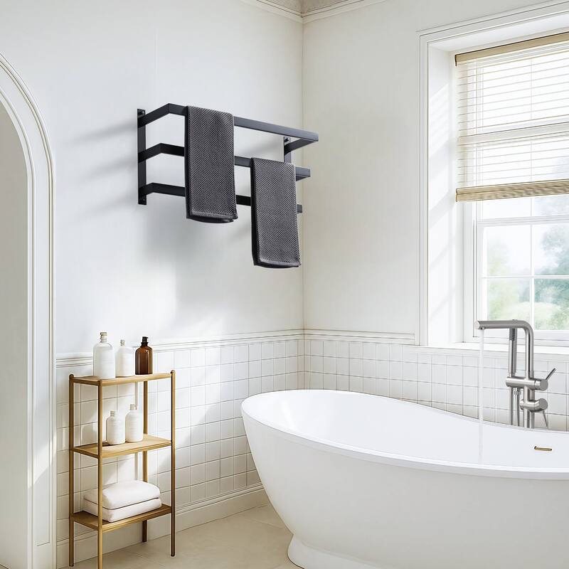 WOWOW Modern Wall-Mounted Stainless Steel Tiered Three-Tier Towel Rack