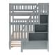 preview thumbnail 12 of 15, Pine Full over Full Bunk Bed with Trundle and Staircase-92.9''L*57.9''W