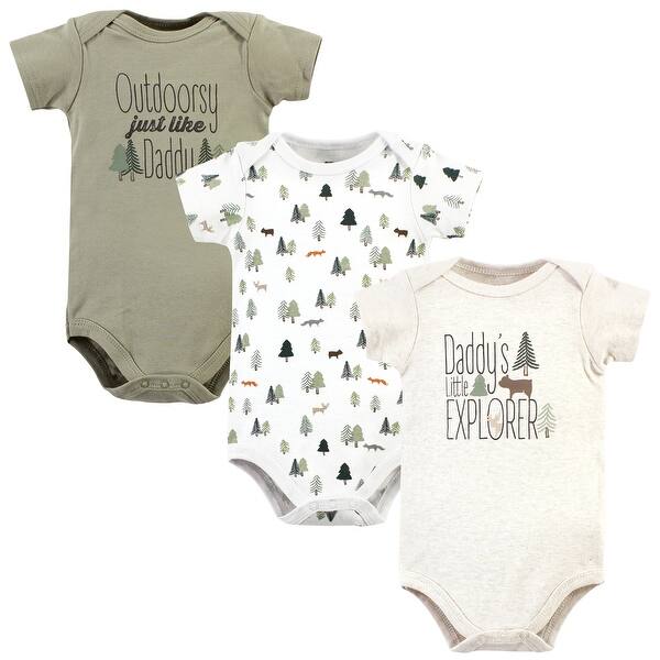 slide 1 of 1, Hudson Baby Infant Boy Cotton Bodysuits, Daddys Explorer 0-3 Months - Daddys Explorer