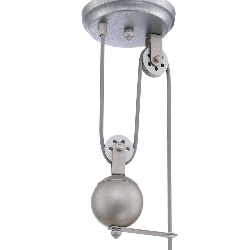Westinghouse Lighting Iron Hill One-Light Galvanized Steel Indoor Pulley Pendant