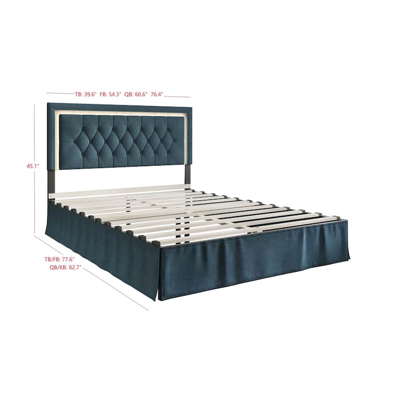 Gianna Tufted Upholstered Platform Bed