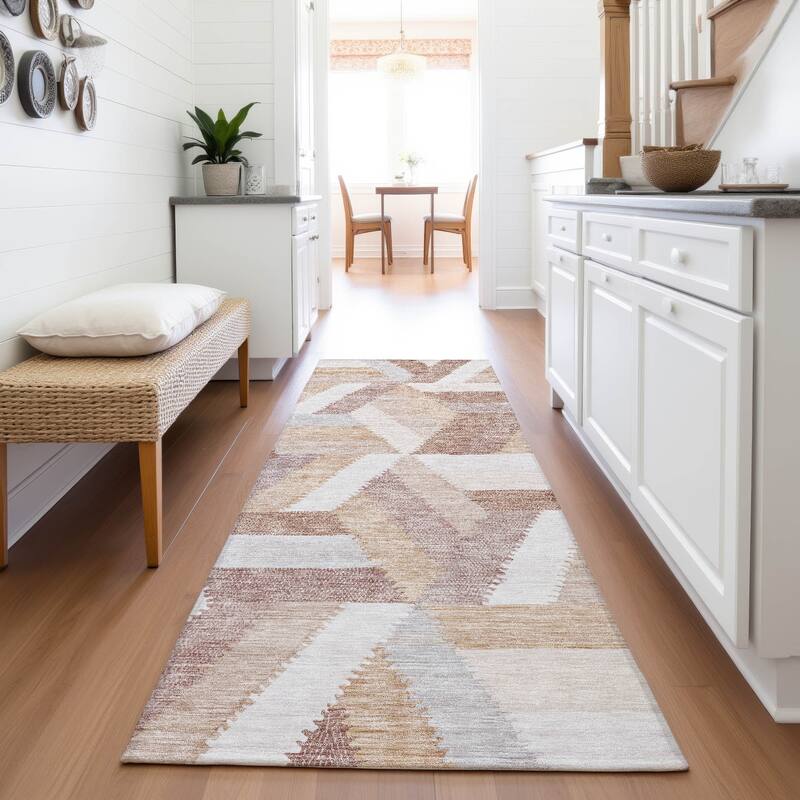Premium Washable Super Soft Modern Cali Mayfield Rug - Copper - 2'3" x 7'6"