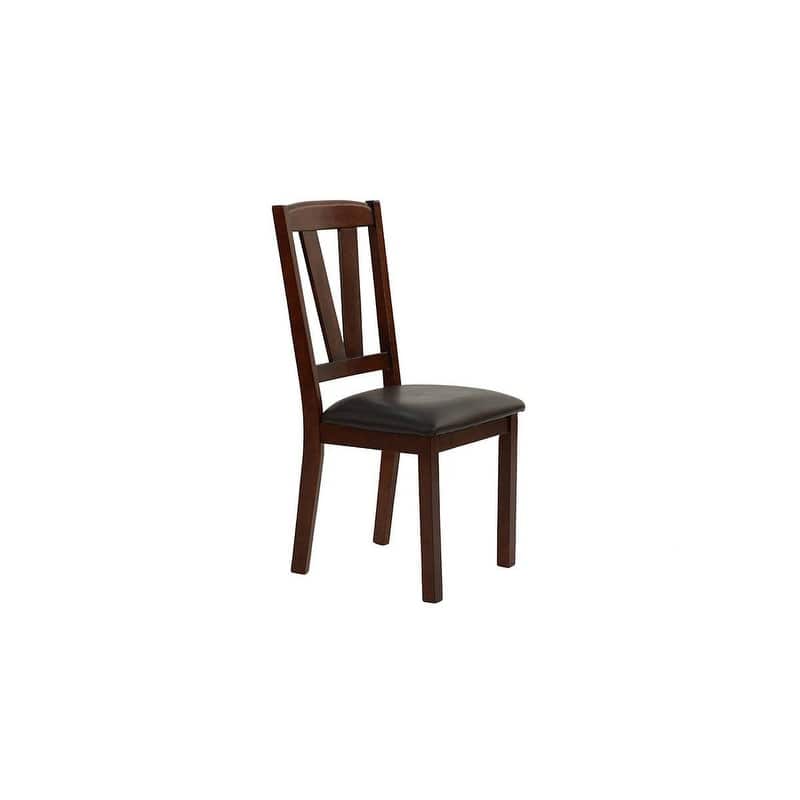 Transitional Dining Chairs Upholstered Seat Walnut Finish