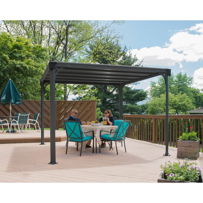 Milano 10 ft. x 10 ft. Gray/Grey Outdoor Gazebo
