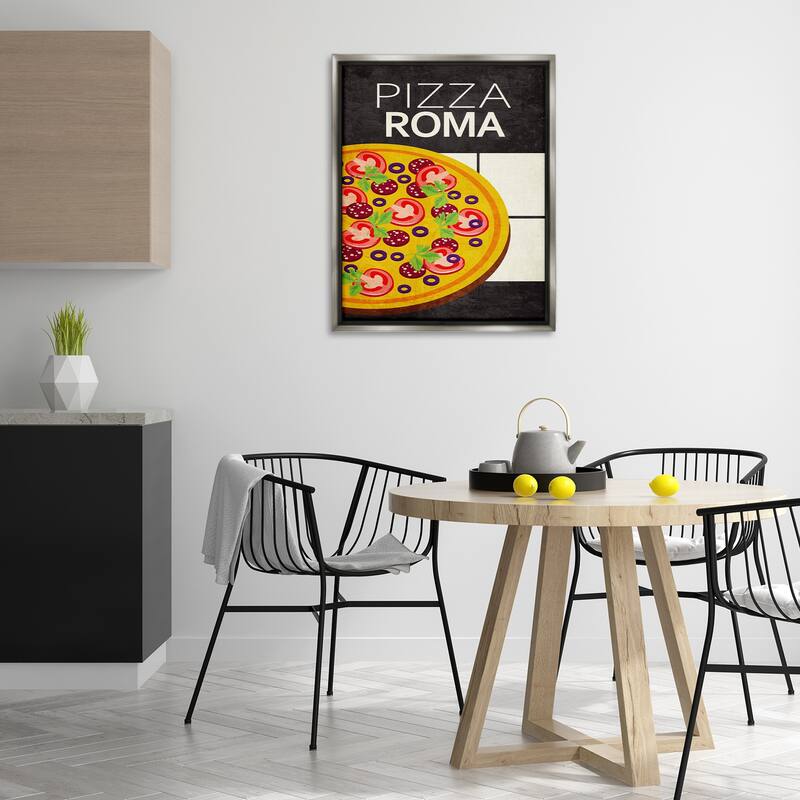 Stupell Pizza Roma Classic Kitchen Framed Floater Canvas Wall Art Design By Kim Allen
