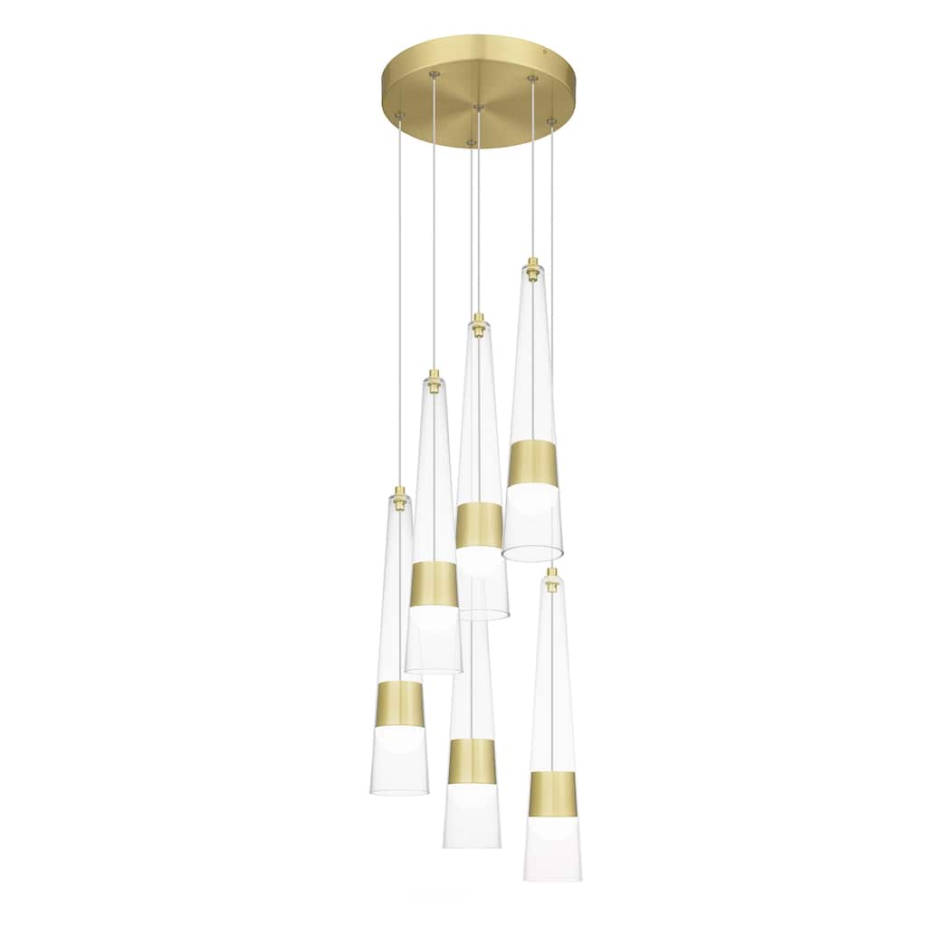Zia Integrated LED Satin Gold Contemporary/Modern Pendant