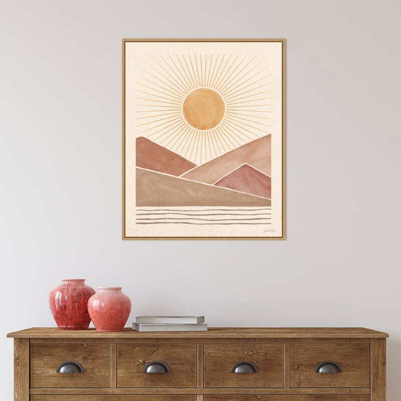 Mid Century Landscape I by Janelle Penner (23 x 28 in.), Framed Canvas Wall Art Print - Sylvie Maple - Sylvie Maple