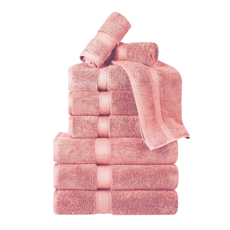 Superior Egyptian Cotton 9 Piece Towel Set Ultra Plush & Absorbent Bath, Hand & Face Towels, Heavyweight Spa Quality