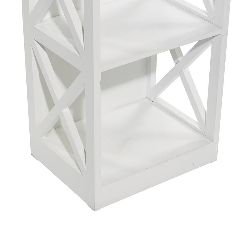 White Wooden 4 Shelves Shelving Unit