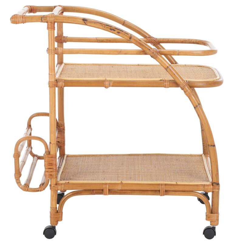 SAFAVIEH Texas 2-Tier Bar Cart - 29" W x 18" D x 28" H - 29Wx18Dx28H