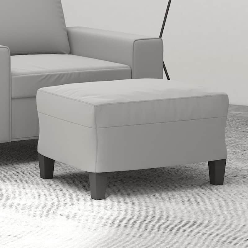 vidaXL Footstool Footrest Ottoman for Living Room Bedroom Microfiber Fabric - 23.6" x 19.7" x 16.1" - Light gray