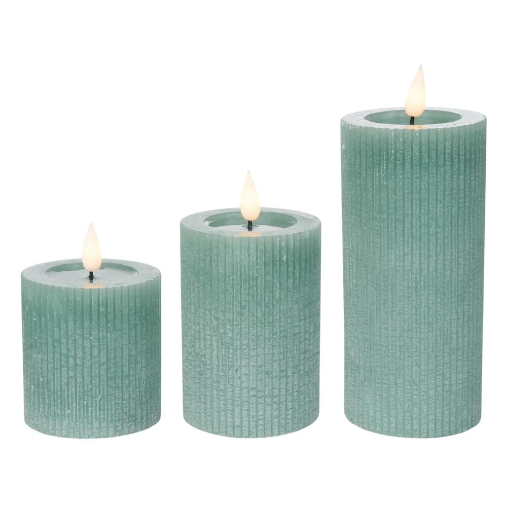 Transpac LED Wax Aqua Candles Set of 3 Home Decorations Spring