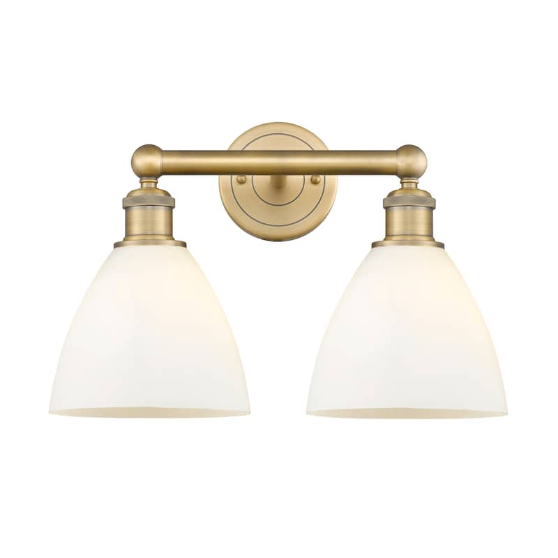 Innovations Lighting 616-2W-12-17 Bristol Vanity Bristol Glass 2 Light - Brushed Brass / Matte White