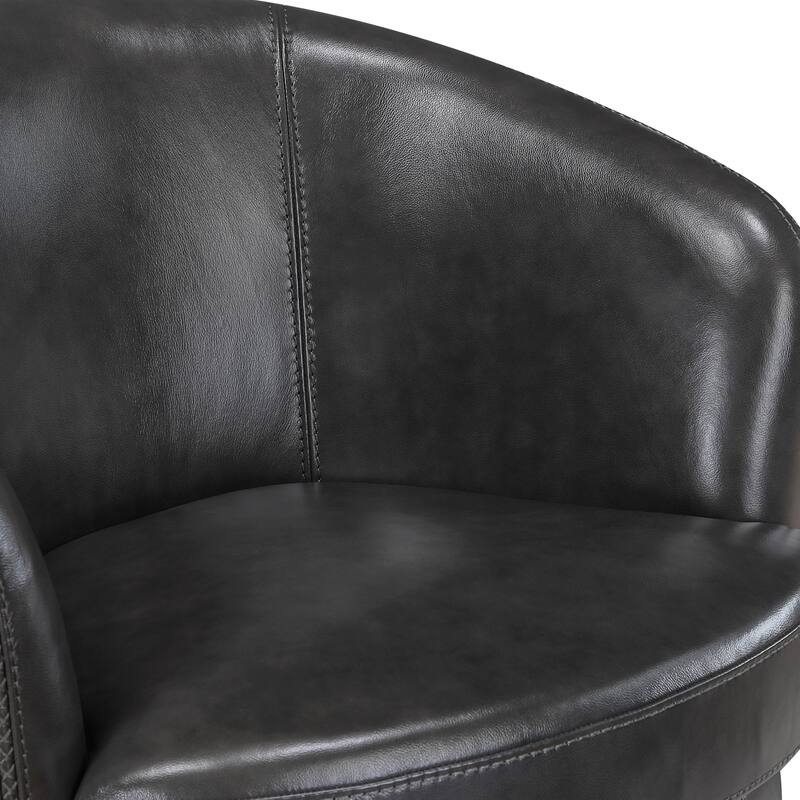 Ellis 31" Leather Swivel Chair - 360-Degree Swivel
