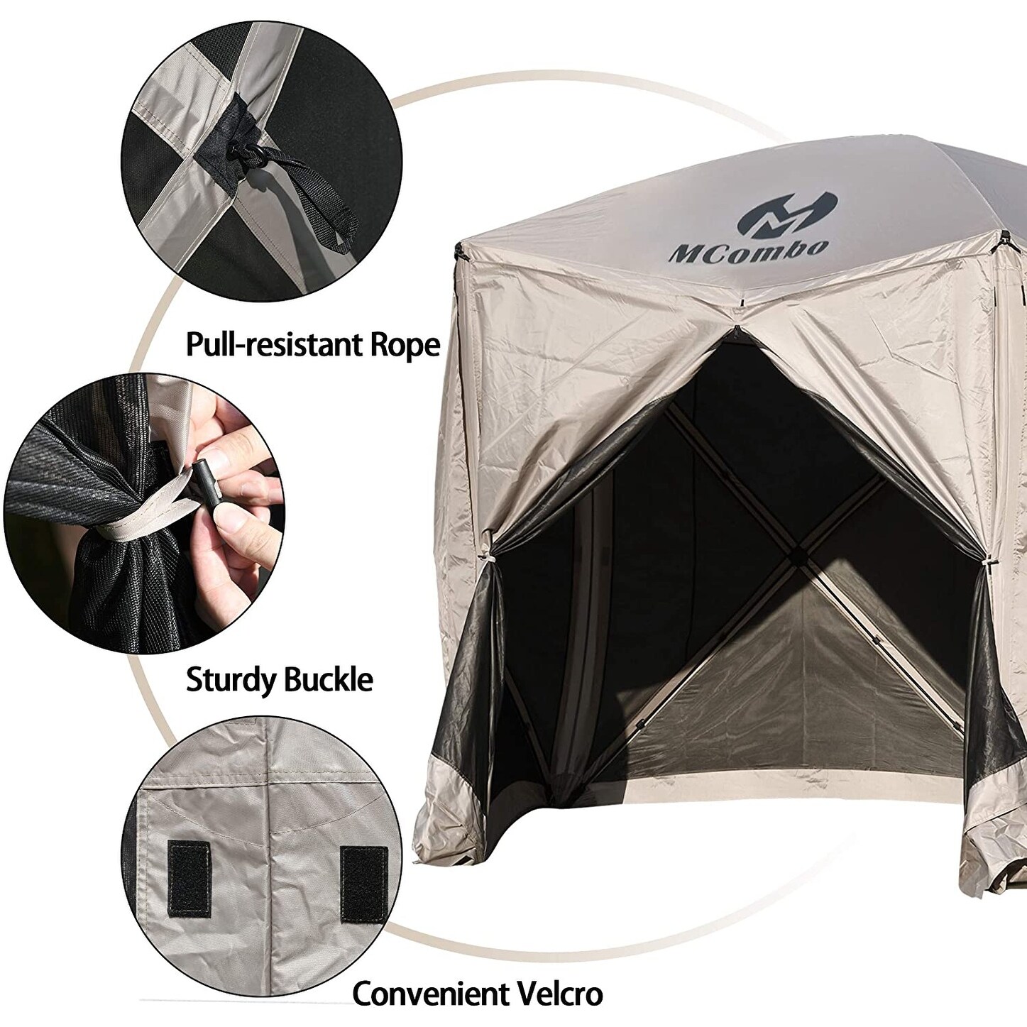 7’10” x 7’10” Gray, 4 Panels Mcombo Pop-up Portable Gazebo Screen Tent Wind Panels P1024 