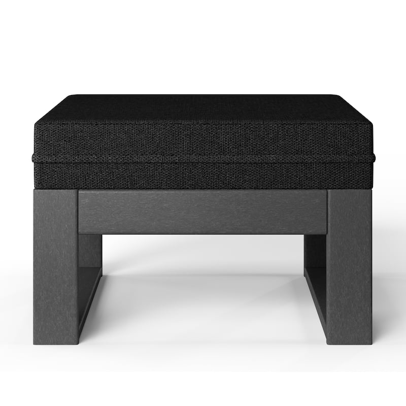 Polytrends Endless Patio Deep Seating Ottoman with Gray Frame
