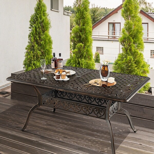 Cast aluminum sales patio table rectangular