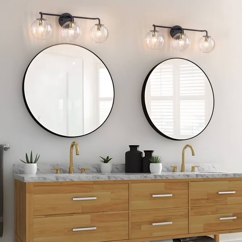 Starsky 3-Lights Modern Dimmable Glass Bathroom Vanity Light