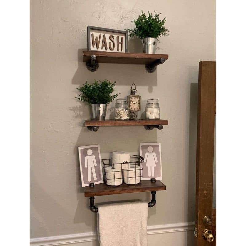 3 Tier Bathroom Shelves - 4.7"D x 25"W x 11.4"H - 4.7"D x 25"W x 11.4"H - 3tiers-Shelves