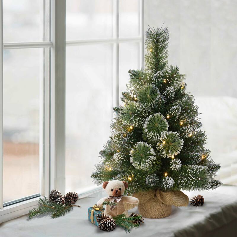 Puleo International Pre-Lit 2' Table Top Artificial Christmas Tree - Green