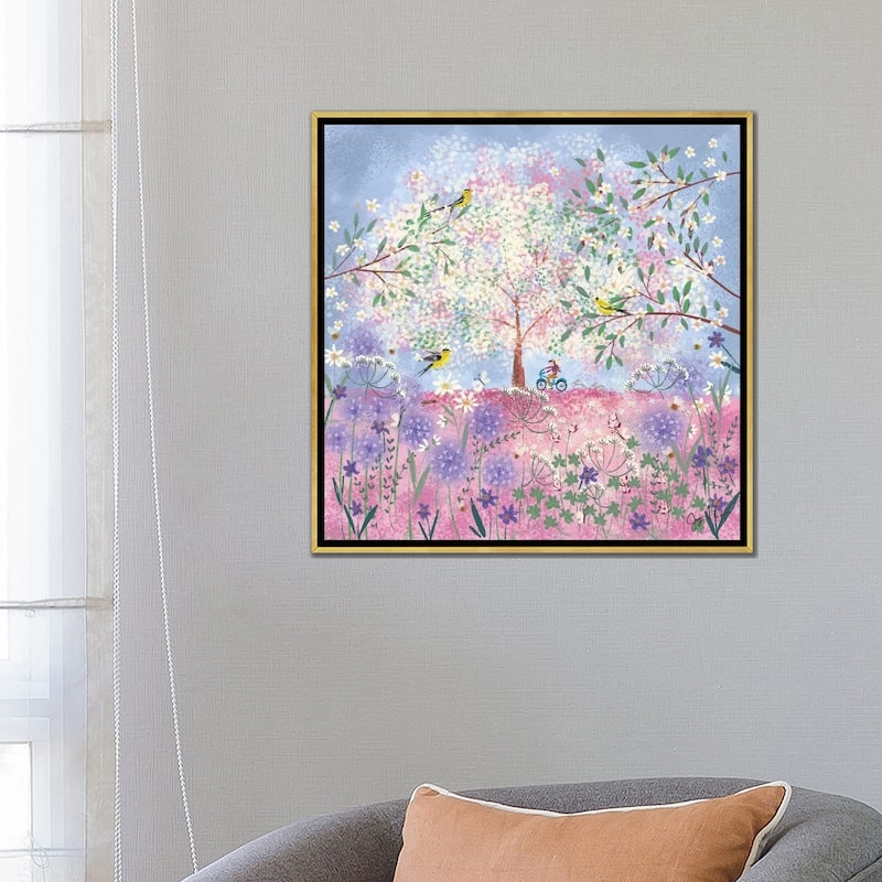 iCanvas "Periwinkle Spring Flora" by Joy Laforme Framed Canvas Print