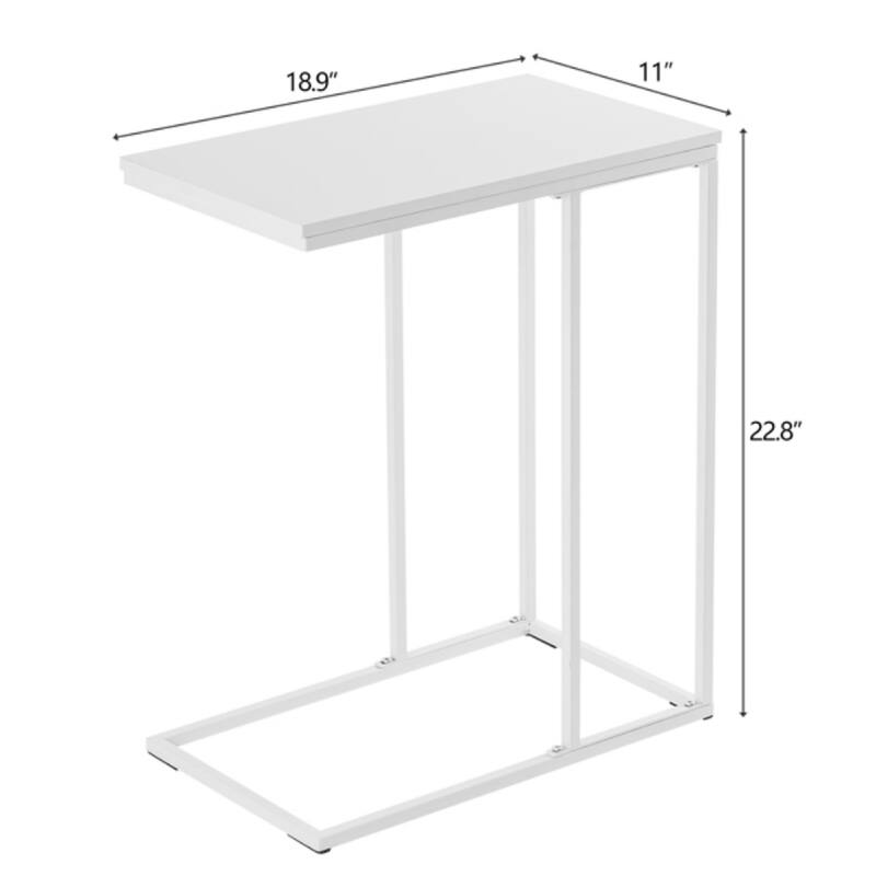 Modern C-Type Single Layer MDF Iron Rectangle Side Table - 18.9” x 11.02” x 22.83"
