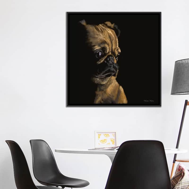 iCanvas "Pug" by Vicki Newton Framed Canvas Print