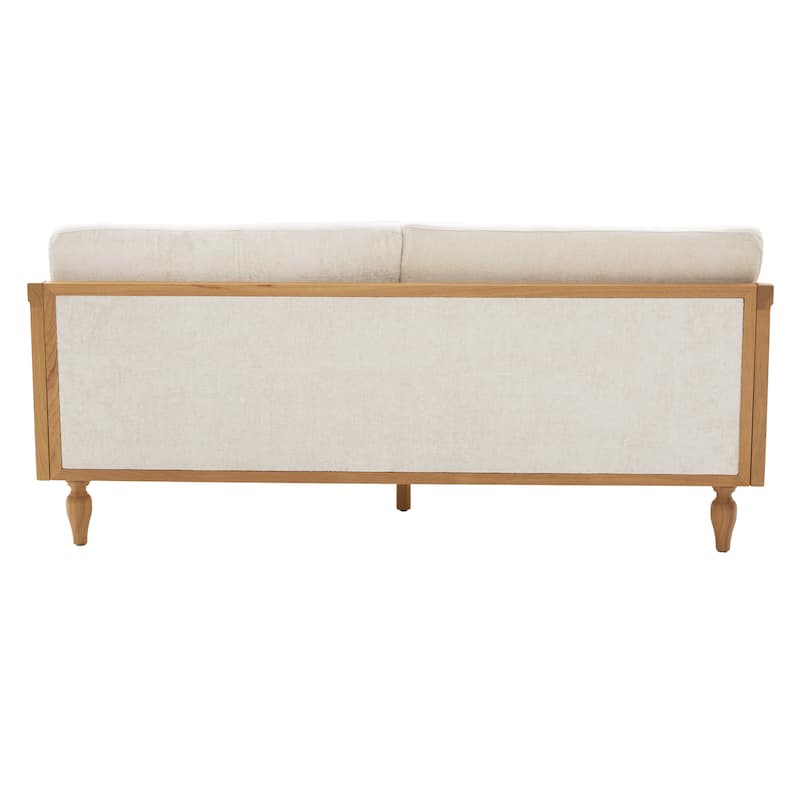 Christopher Knight Home - Riverton Mid-Century Upholstered Loveseat Sofa with Rattan Armrests