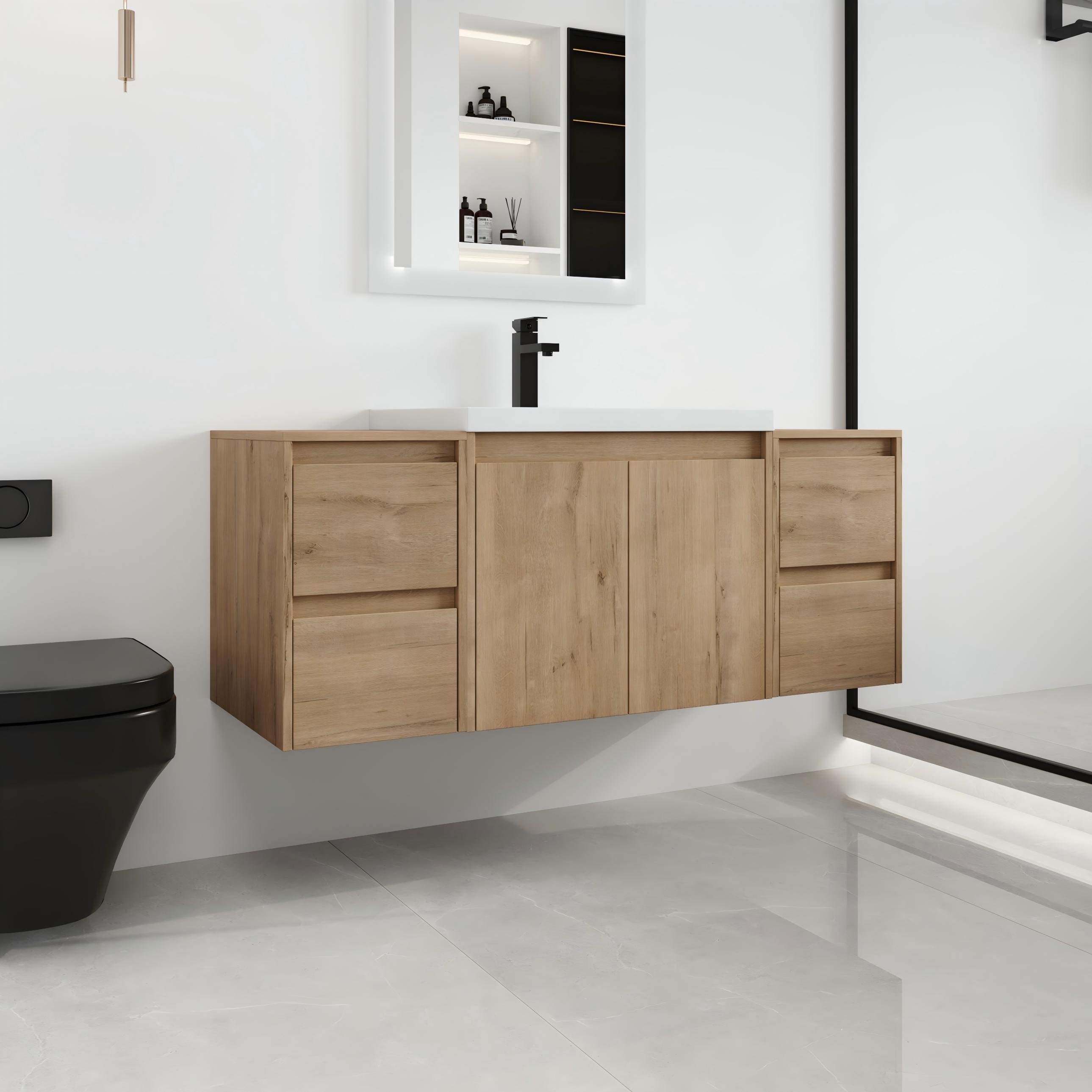 Malwee 36"/48"/60" Floating Bathroom Vanity,Wall Mounted Bathroom Vanity with Sink,Soft Close Door and Drawer