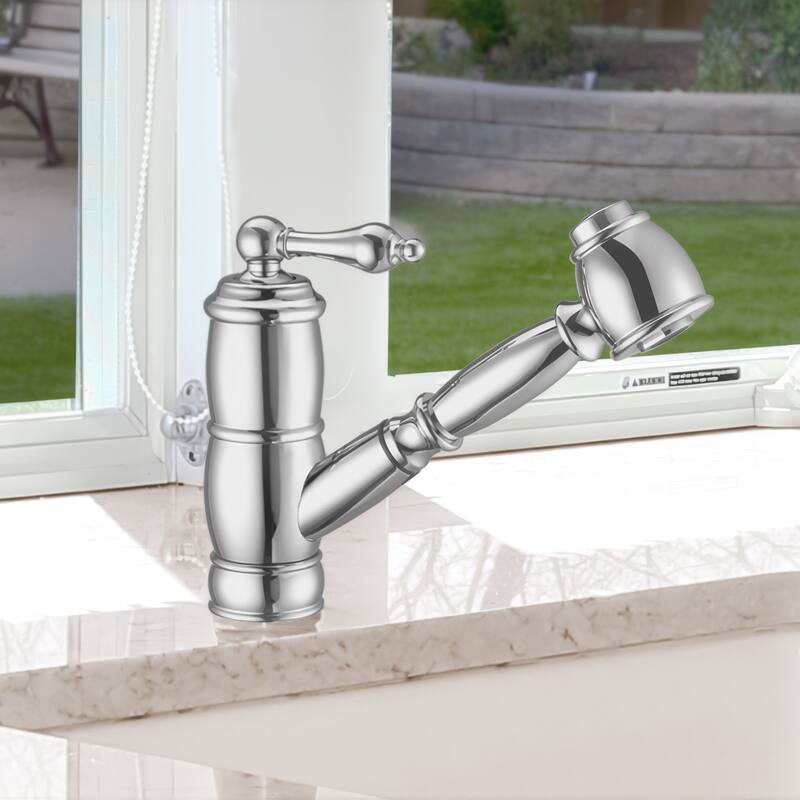 Whitehaus Vintage III Plus 1.5 GPM Single Hole Pull Out Kitchen Sink