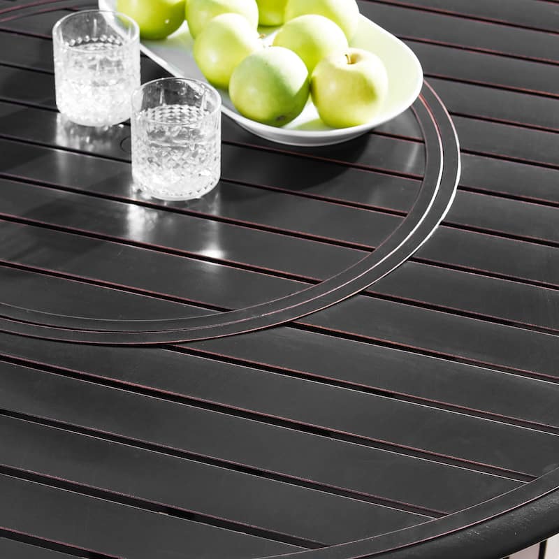 Aluminum 44in Fire Table Set with Four Swivel Rockers & Accessories