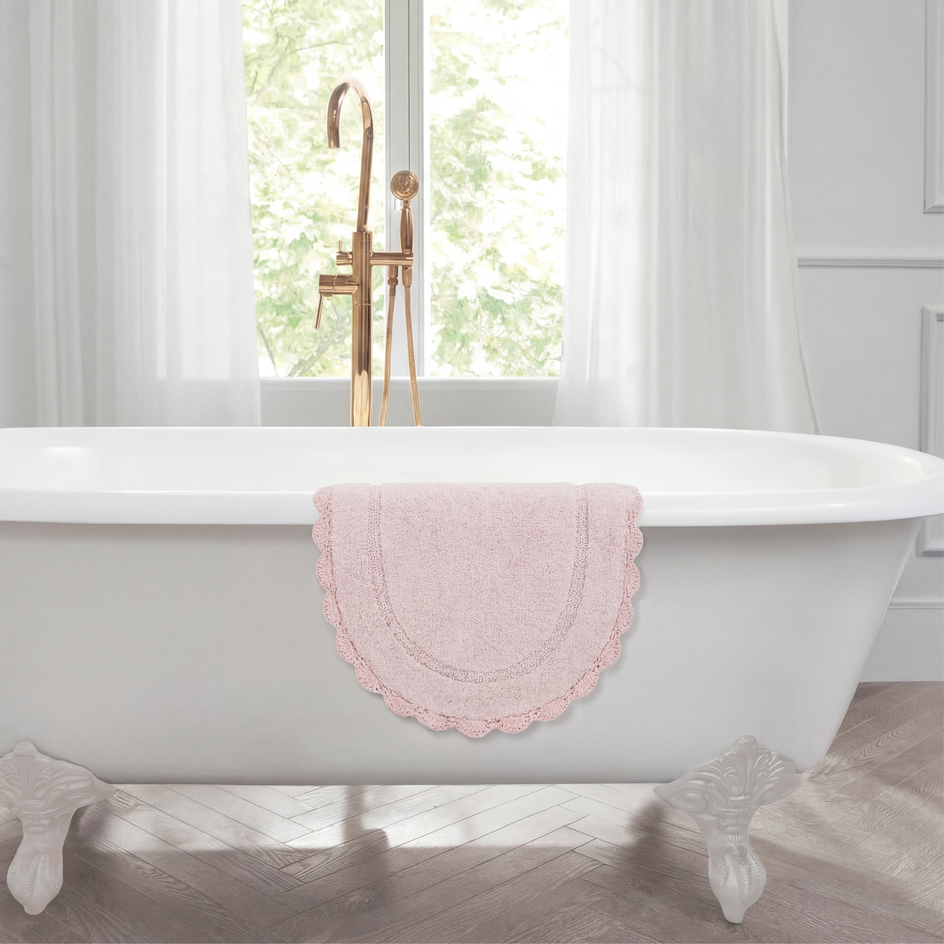 Laura Ashley Eloise Crochet Border Bath Mat - On Sale - Overstock