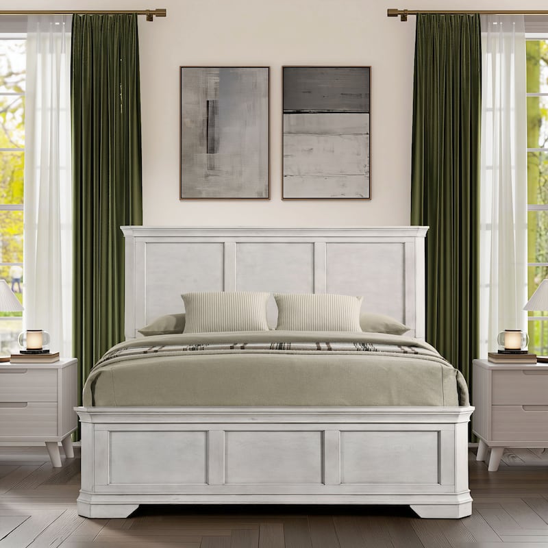 Roundhill Furniture Maderne Traditional Wood Panel Bed