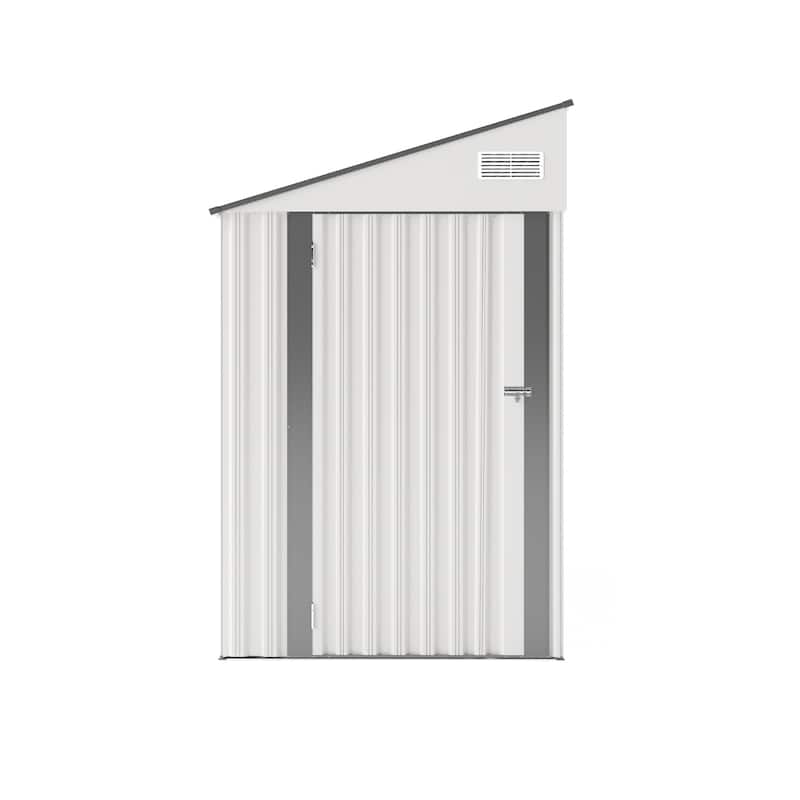 4*8FT Storage Shed, Single Hinge Door, Solid Structural Design, Good Ventilation, Surface With Protective Film