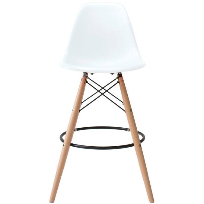 Counter Stool With Back Plastic Molded Wooden Eiffel Base For Kitchen Island Hotel Work High Chair
