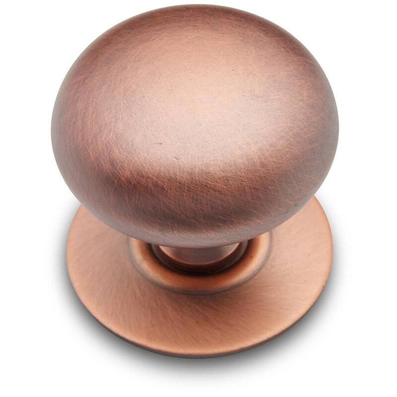 RK International CK 3216 Large Plain 1-1/2" Round Classic Solid Metal - Distressed Copper