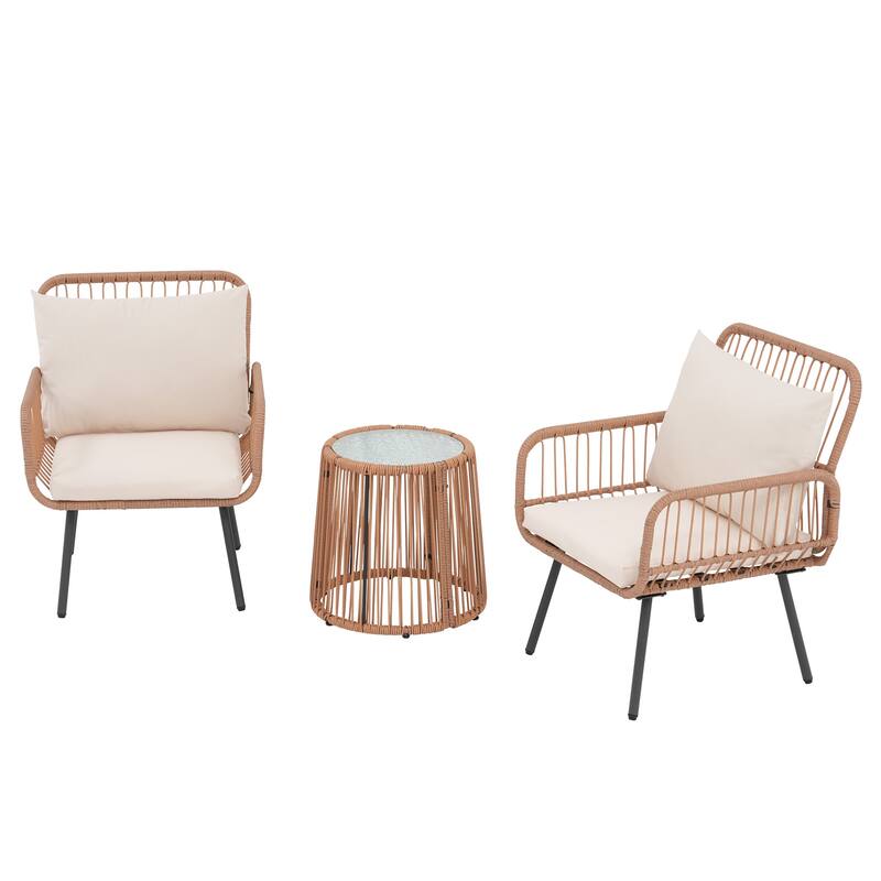 Outdoor 3 Piece Metal Patio Furniture Set Set Sofa