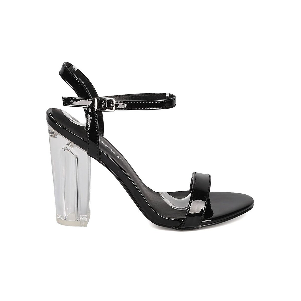 clear strap platform chunky heels