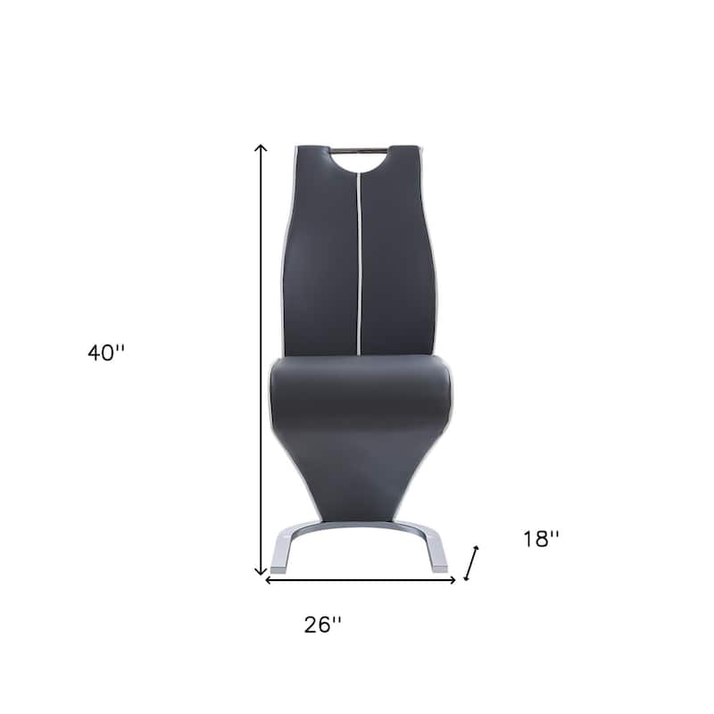 HomeRoots Set of Two Gray and White And Silver Upholstered Dining Side Chairs